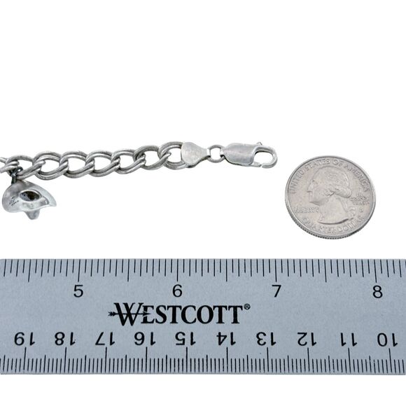 Vintage Sterling Silver 925 Charm Bracelet with 6 Unique Charms 7" - Picture 5 of 6